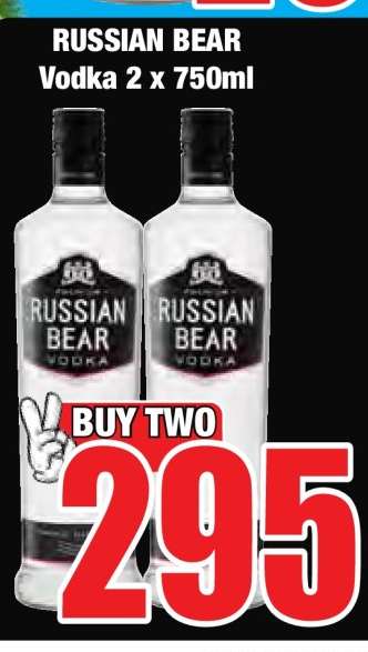 RUSSIAN BEAR Vodka 2 x 750ml