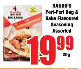 NANDO'S Peri-Peri Bag & Bake Flavoured Seasoning Assorted