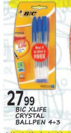 BIC XLife Crystal Ballpen 4+3