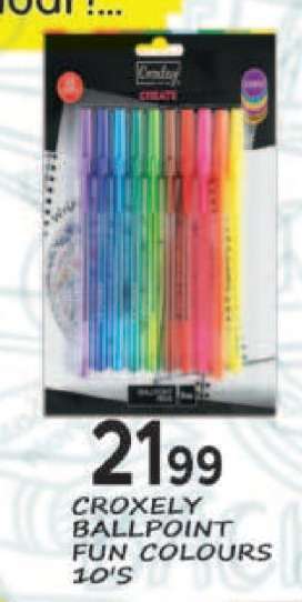 Croxely Ballpoint Fun Colours 10's