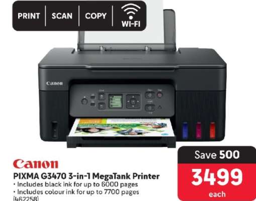 Canon PIXMA G3470 3-in-1 MegaTank Printer