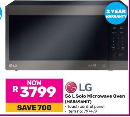 LG 56L Solo Microwave Oven MS5696HIT