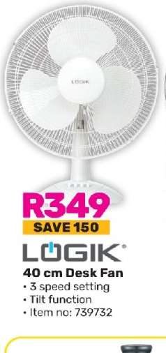 Logik 40cm Desk Fan