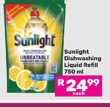 Sunlight Dishwashing Liquid Refill-750ml Each