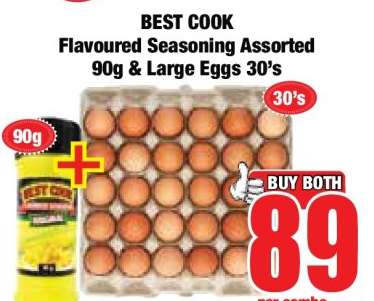 BEST COOK Flavoured Seasoning Assorted 90g & Large Eggs 30's