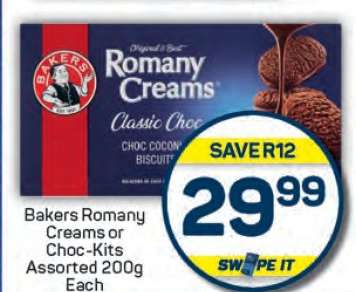 Bakers Romany Creams or Choc-Kits Assorted 200g