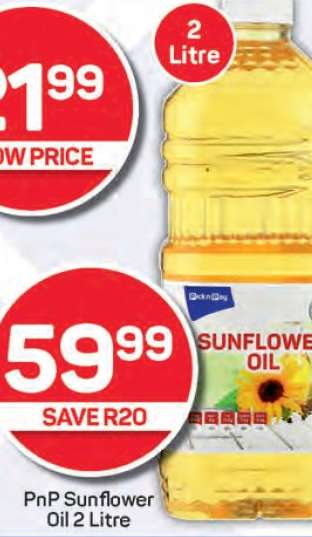 PnP Sunflower Oil 2 Litre