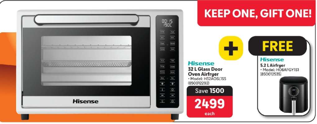 Hisense 32L Glass Door Oven Airfryer