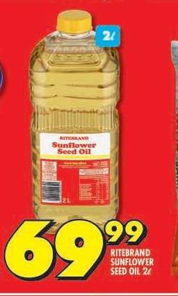 Ritebrand Sunflower Seed Oil 2ℓ