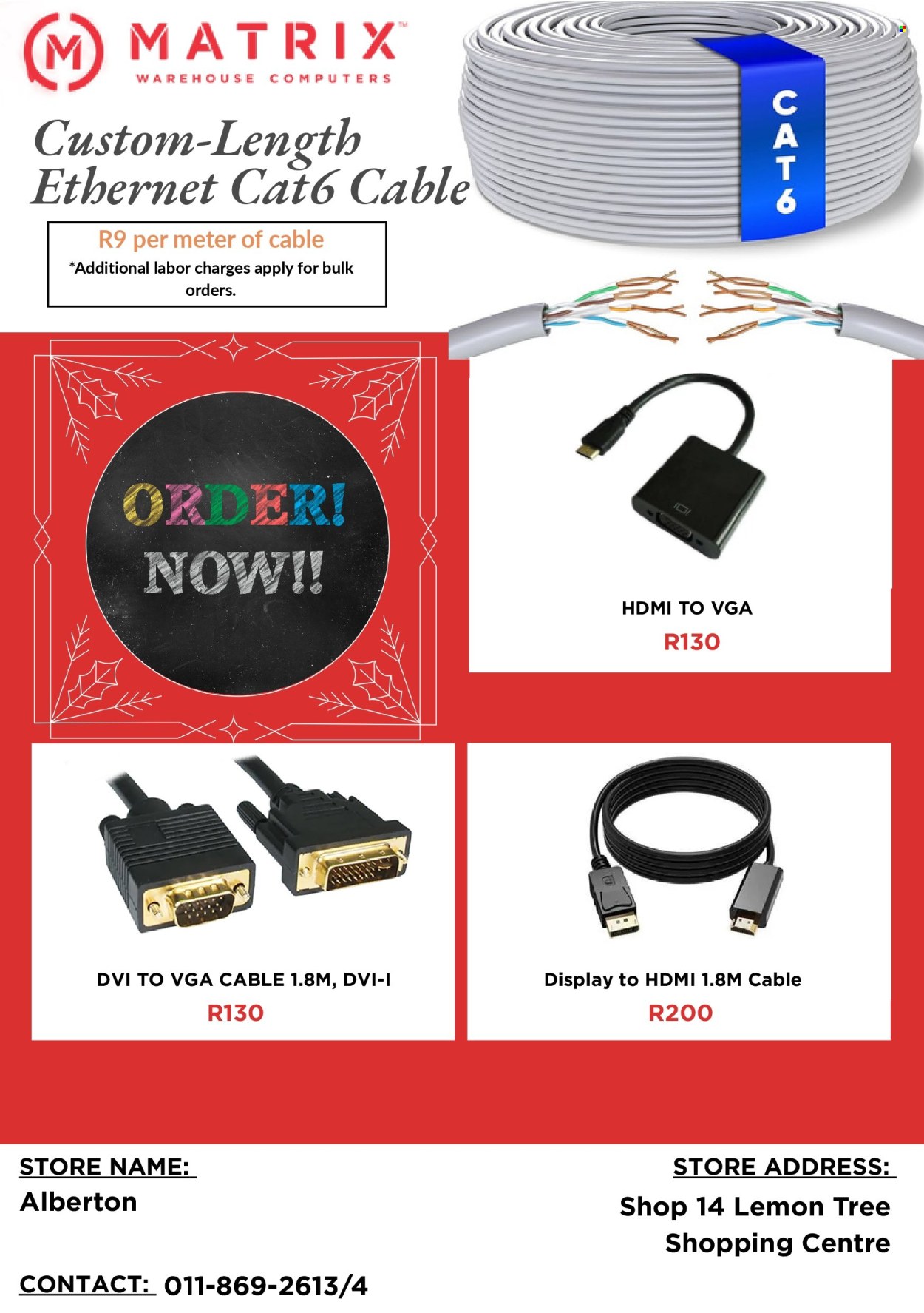 Matrix Warehouse specials. Page 1
