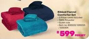 Always Home Ribbed Flannel Comforter Set-Per Set
