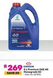Engen 5L Premium SAE 40 Monograde Oil