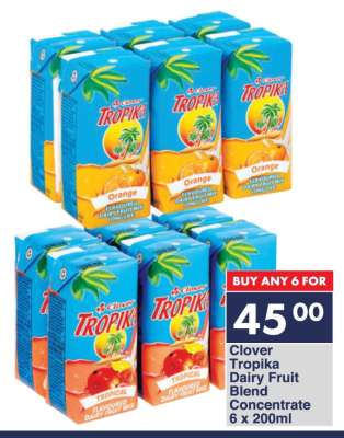 Clover Tropika Dairy Fruit Blend Concentrate 6 x 200ml