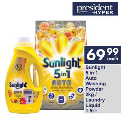 Sunlight 5 in 1 Auto Washing Powder / Laundry Liquid