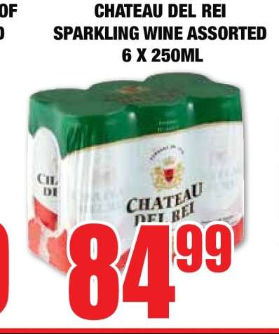CHATEAU DEL REI SPARKLING WINE ASSORTED 6 X 250ML