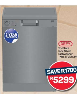 DEFY 13-Place Inox Silver Dishwasher
