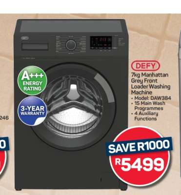 DEFY 7kg Manhattan Grey Front Loader Washing Machine