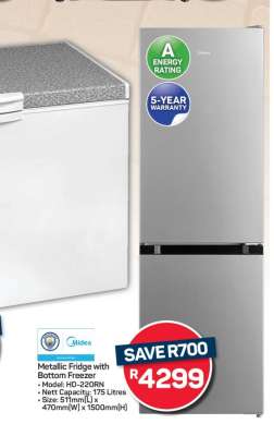 Metallic Fridge with Bottom Freezer