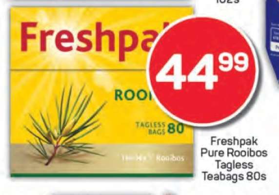 Freshpak Pure Rooibos Tagless Teabags 80s