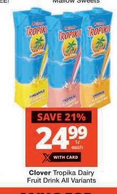 Clover Tropika Dairy Fruit Drink All Variants