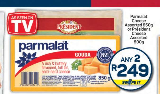 Parmalat Cheese Assorted 850g or Président Cheese Assorted 800g