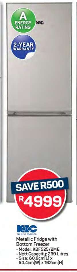 Metallic Fridge with Bottom Freezer