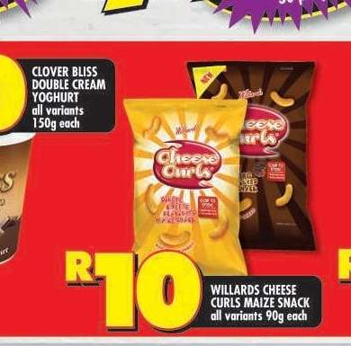 WILLARDS CHEESE CURLS MAIZE SNACK