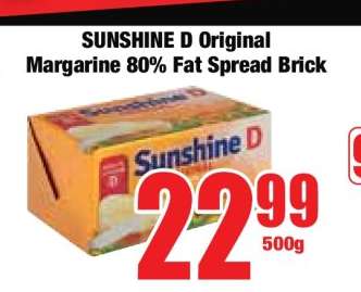 SUNSHINE D Original Margarine 80% Fat Spread Brick