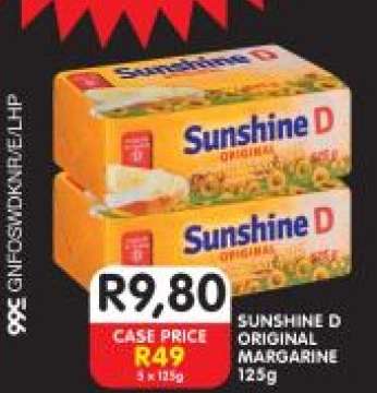 SUNSHINE D ORIGINAL MARGARINE 125g