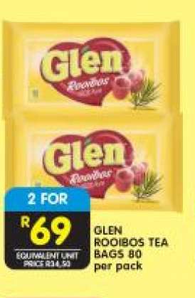 GLEN ROOIBOS TEA BAGS 80