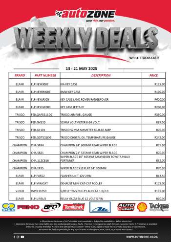 AutoZone catalogue  - 13/05/2025 - 21/05/2025.