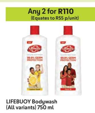 LIFEBUOY Bodywash (All variants) 750 ml