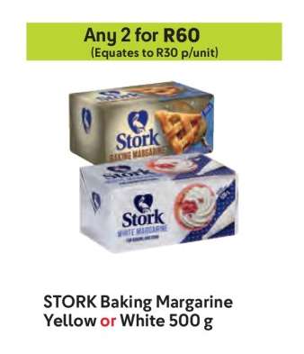 STORK Baking Margarine Yellow or White 500 g
