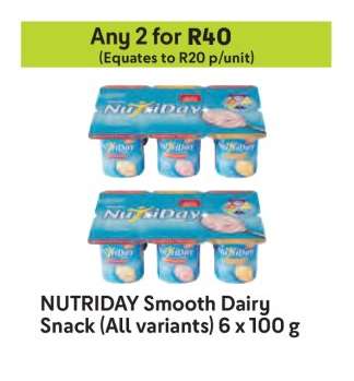 NUTRIDAY Smooth Dairy Snack (All variants) 6 x 100 g