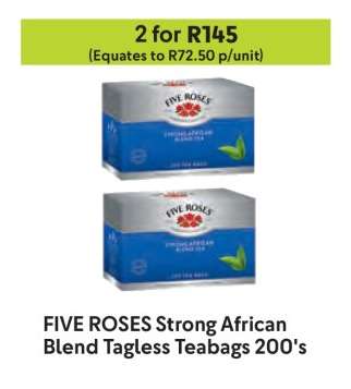 FIVE ROSES Strong African Blend Tagless Teabags 200's