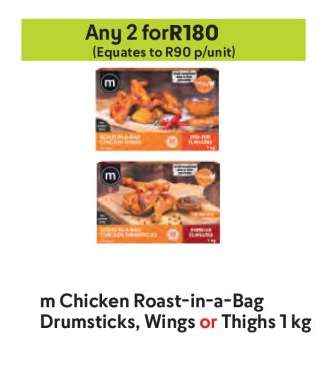 m Chicken Roast-in-a-Bag Drumsticks, Wings or Thighs 1 kg