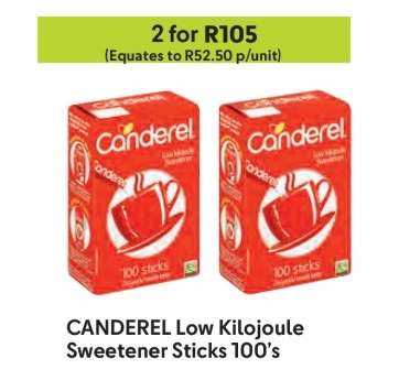 CANDEREL Low Kilojoule Sweetener Sticks 100’s