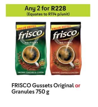 FRISCO Gussets Original or Granules 750 g