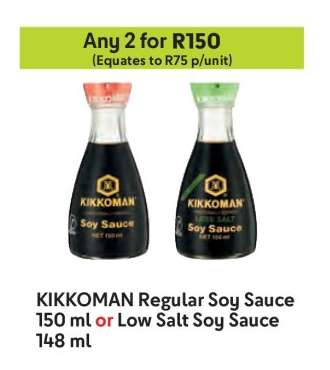 KIKKOMAN Regular Soy Sauce 150 ml or Low Salt Soy Sauce 148 ml
