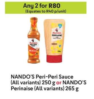 NANDO’S Peri-Peri Sauce or NANDO’S Perinaise