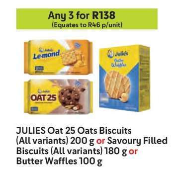JULIES Oat 25 Oats Biscuits, Savoury Filled Biscuits, Butter Waffles