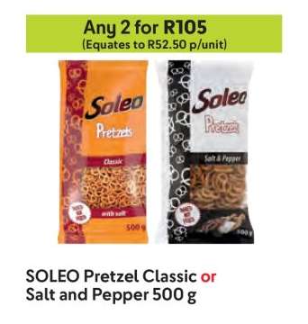 SOLEO Pretzel Classic or Salt and Pepper 500 g