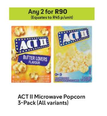ACT II Microwave Popcorn 3-Pack (All variants)