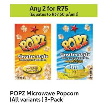 POPZ Microwave Popcorn (All variants) 3-Pack