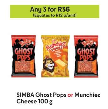 SIMBA Ghost Pops or Munchiez Cheese 100 g