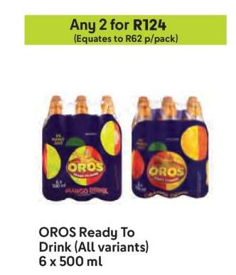 OROS Ready To Drink (All variants) 6 x 500 ml