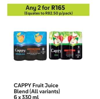 CAPPY Fruit Juice Blend (All variants) 6 x 330 ml