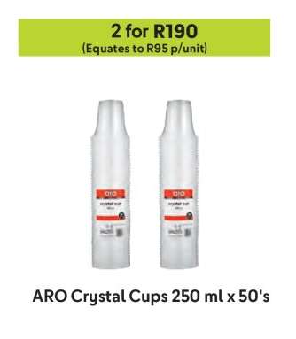 ARO Crystal Cups 250 ml x 50's