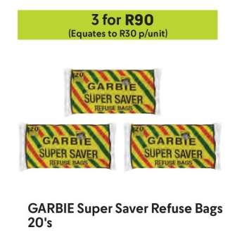 GARBIE Super Saver Refuse Bags 20's