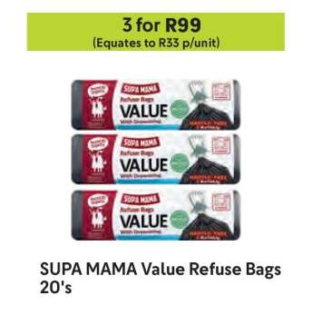 SUPA MAMA Value Refuse Bags 20's
